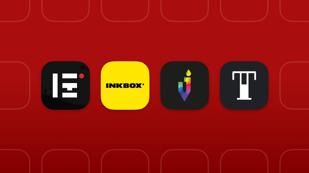Logos of tattoo apps inkhunter, inkbox, inksquad, tattoodo