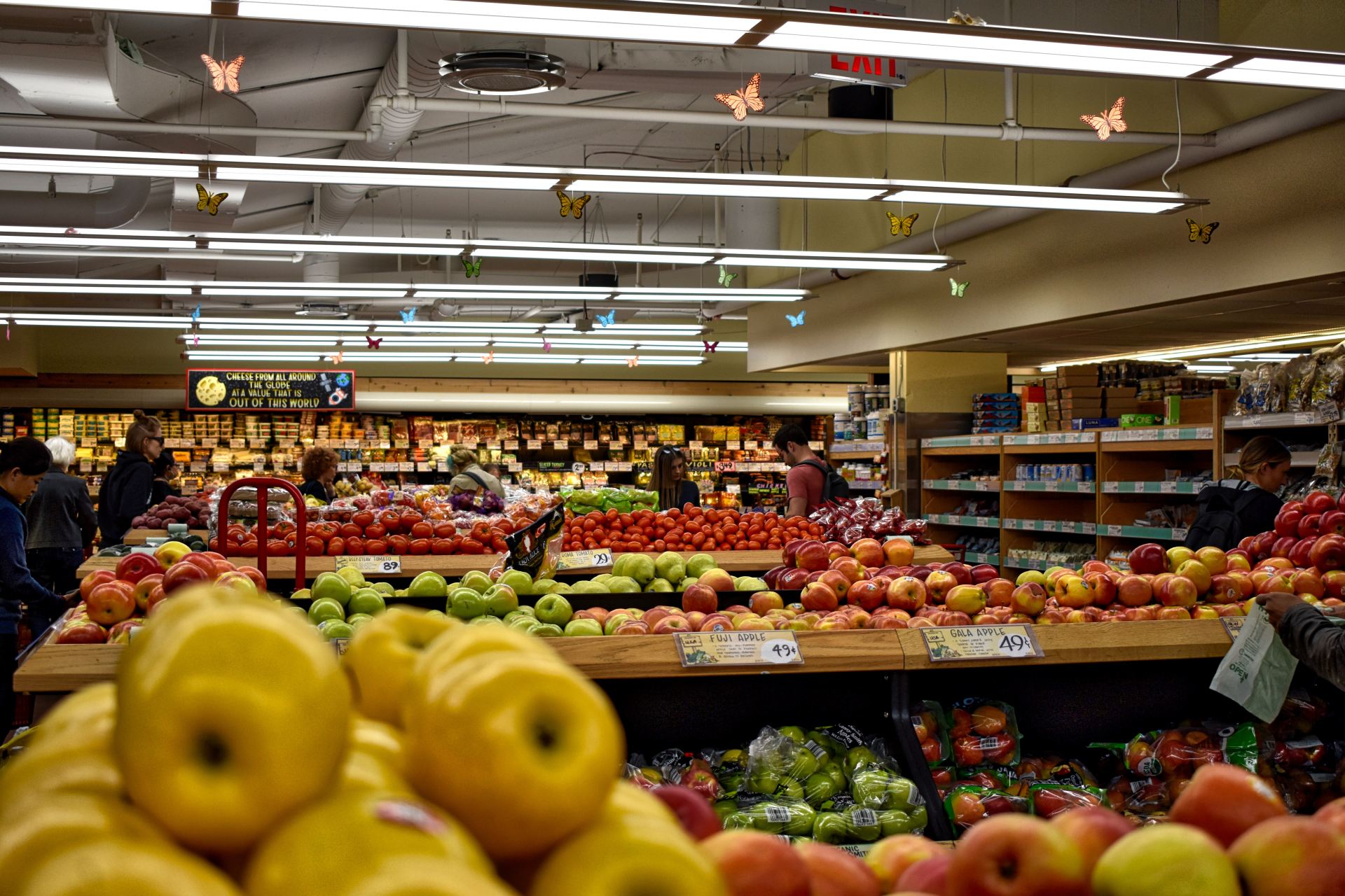 Produce in grocery store
