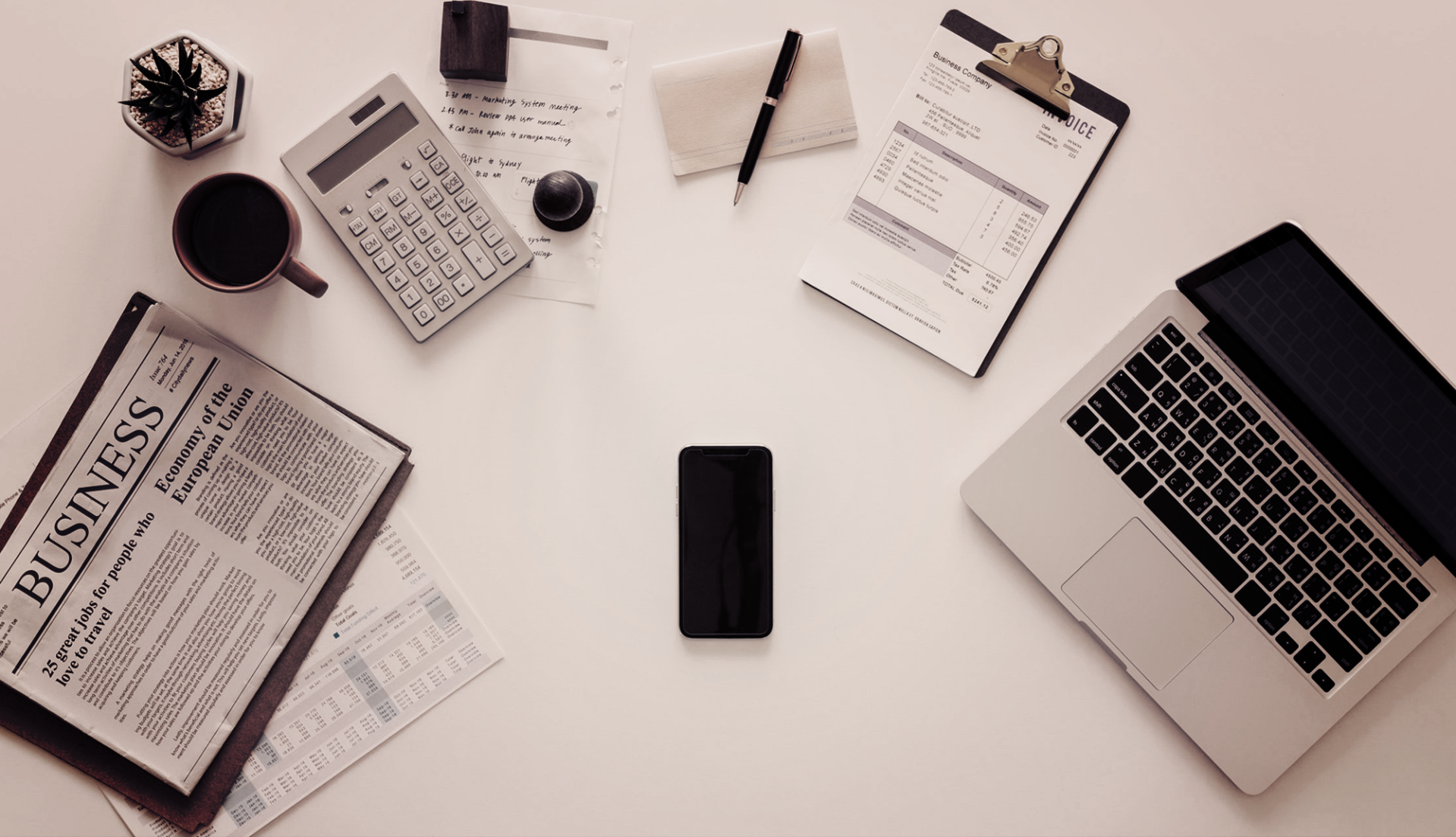 Documents and business work cluttered