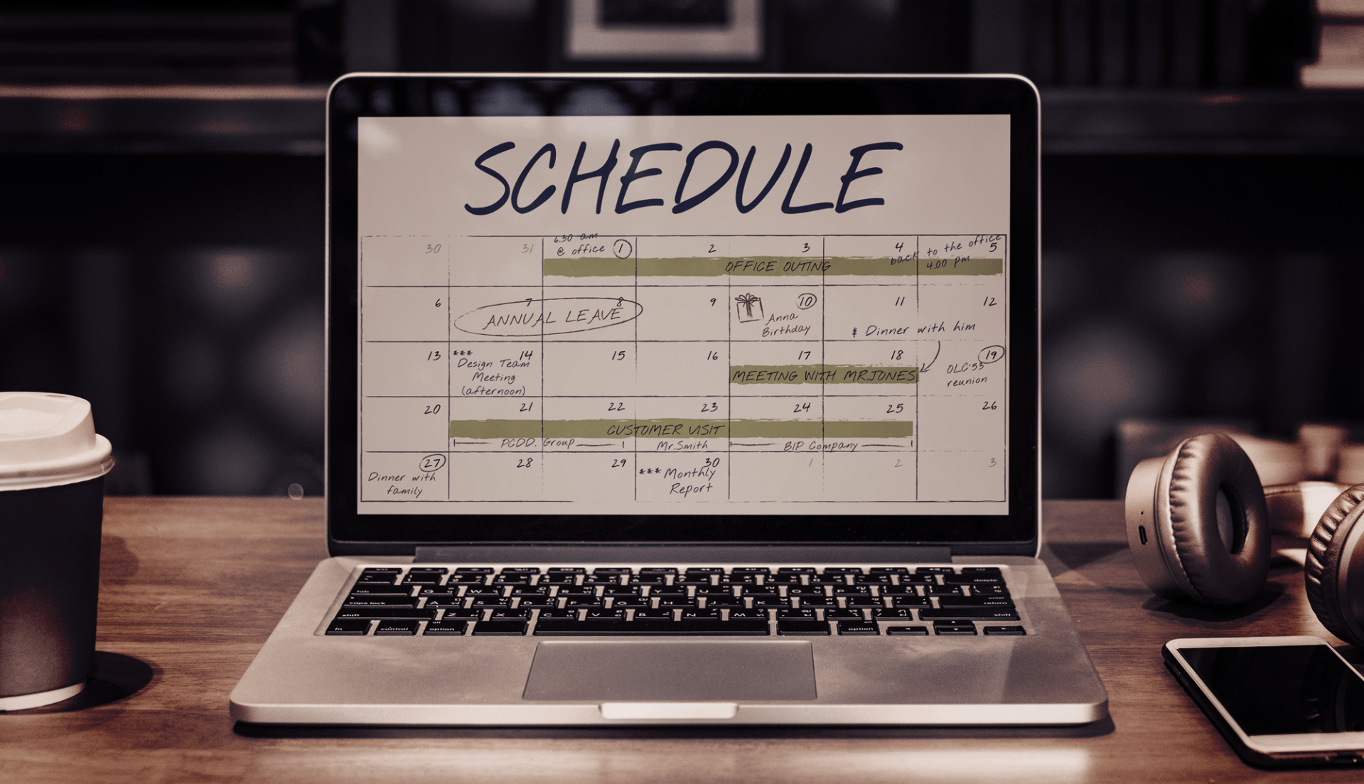 Calendar and to-do list