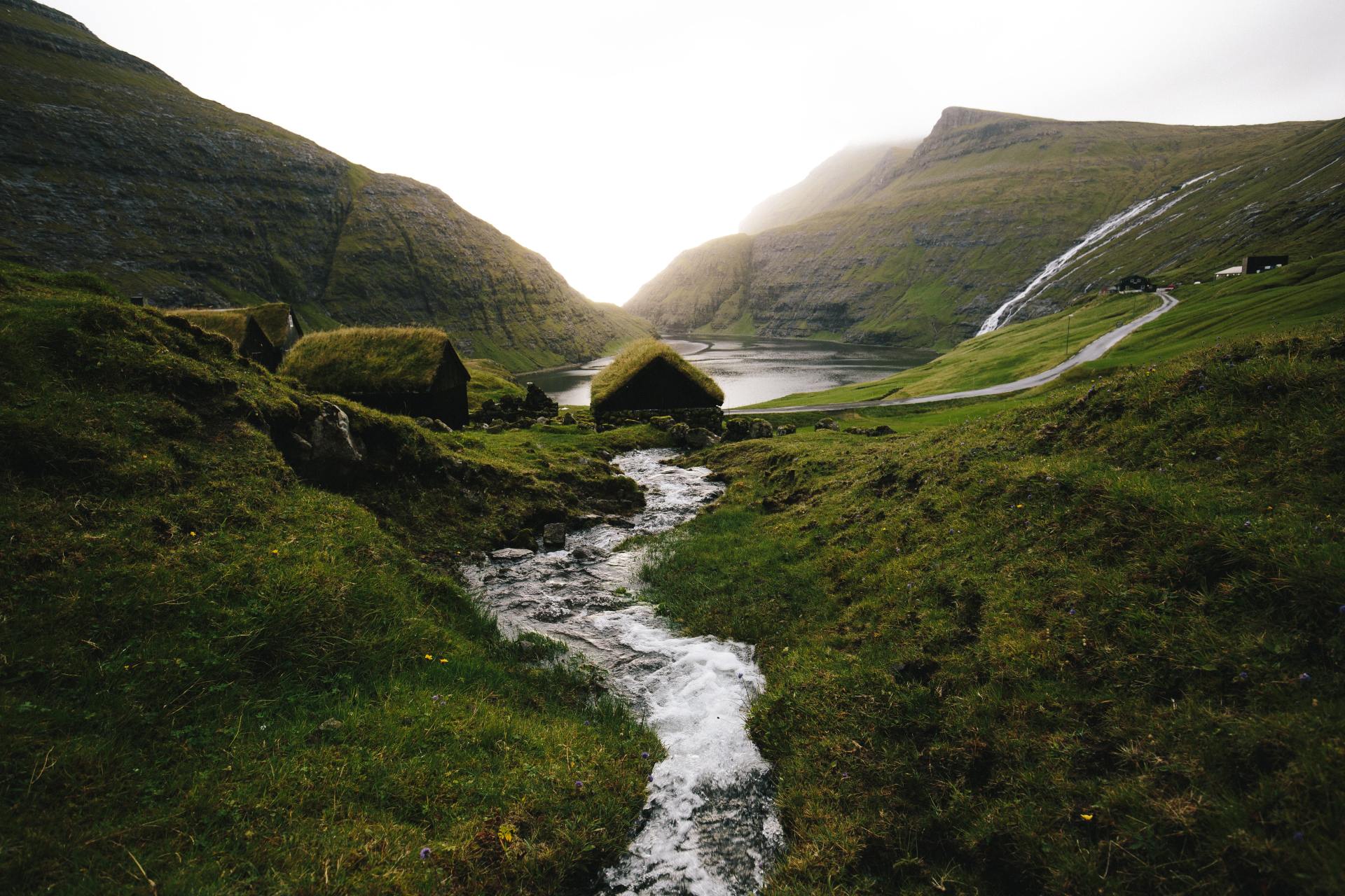 river in a green valley