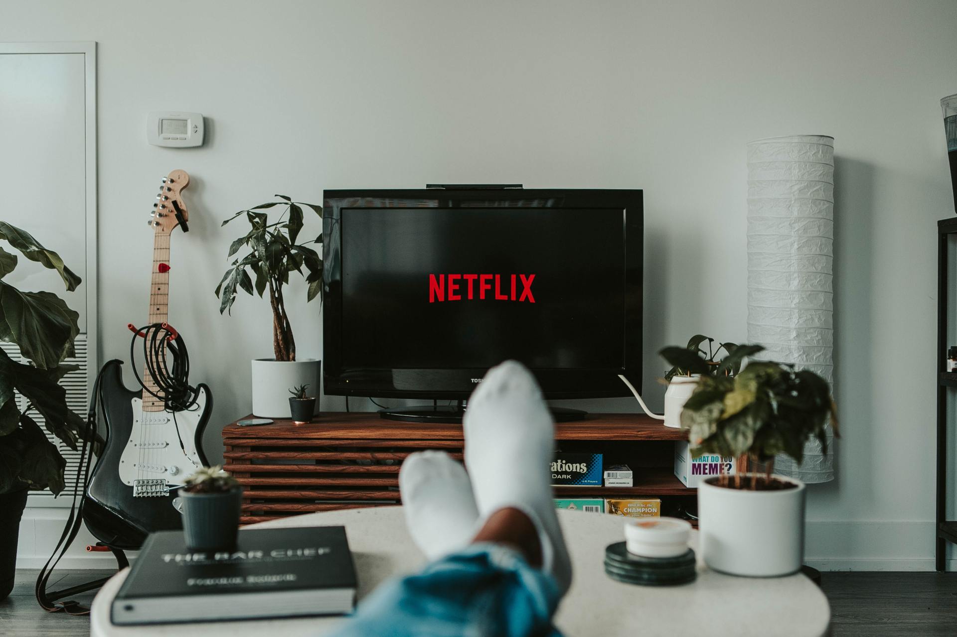 watching netflix in livingroom