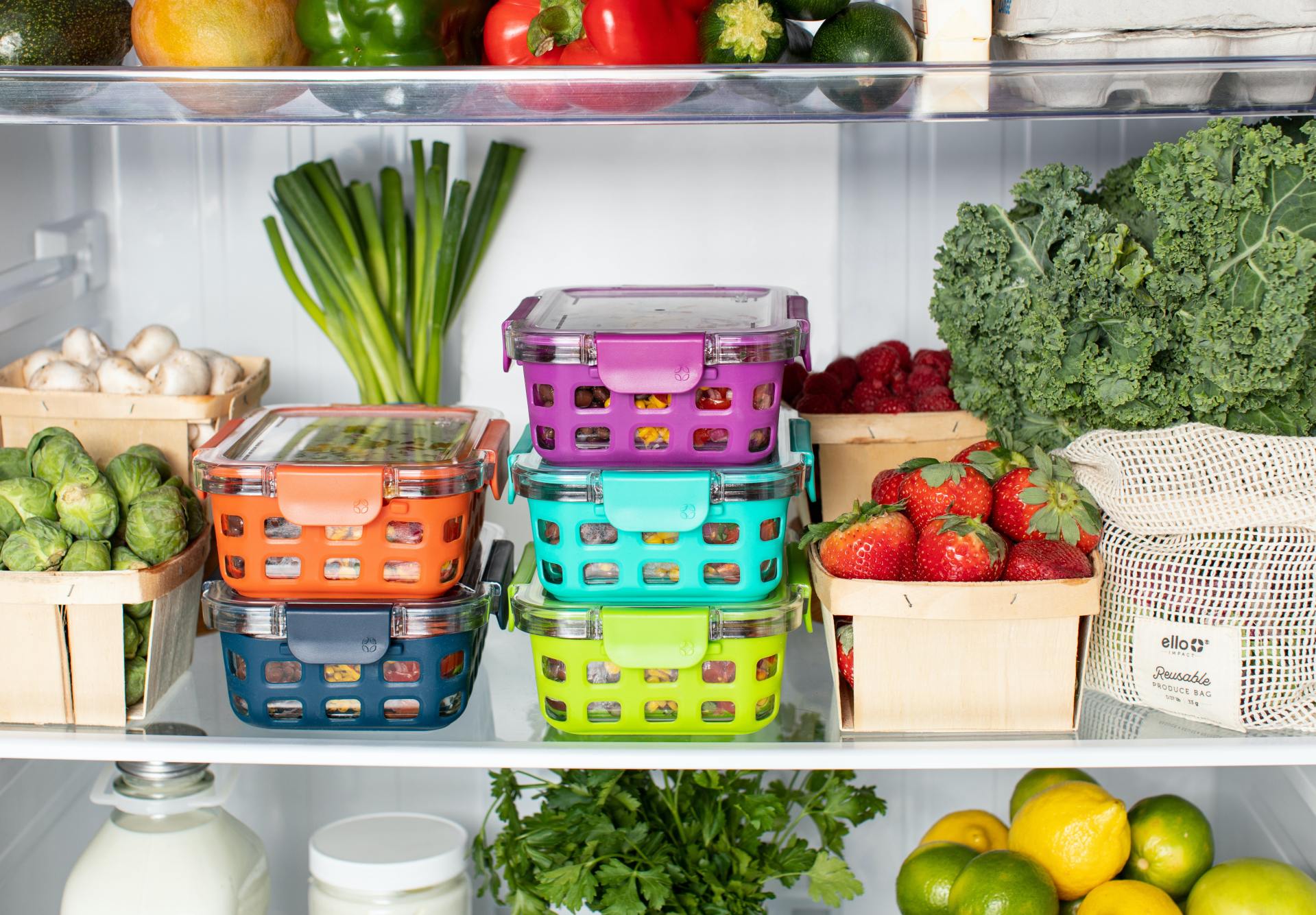 fruit veggies in fridge