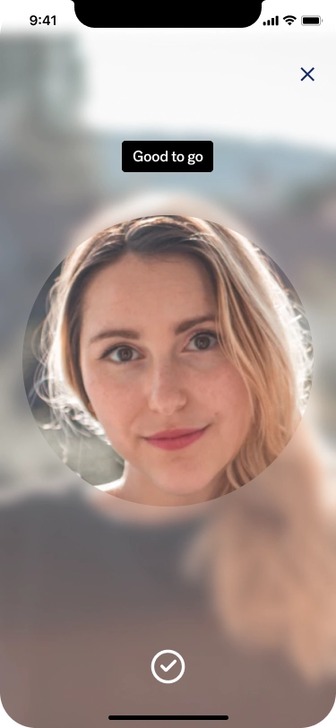 The user's face appears on the screen, verified by the CLEAR app that says "Good to go".