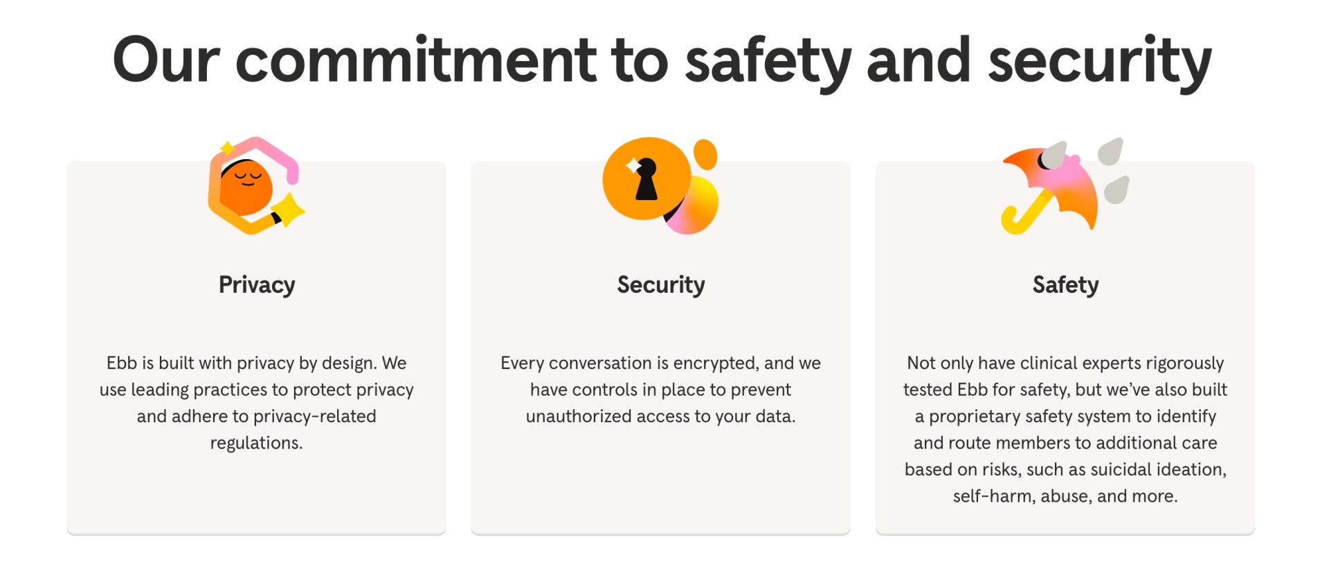 Headspace's safety and security disclosures