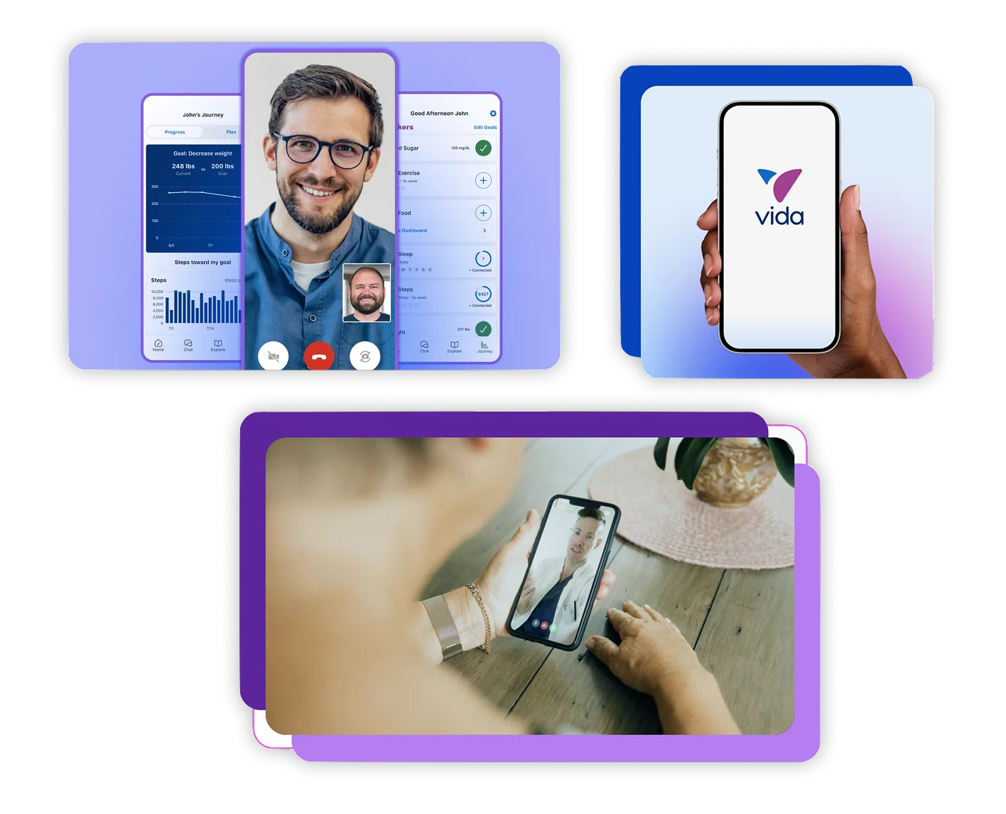 Examples of the Image Decoration block, showing different color shapes behind images.