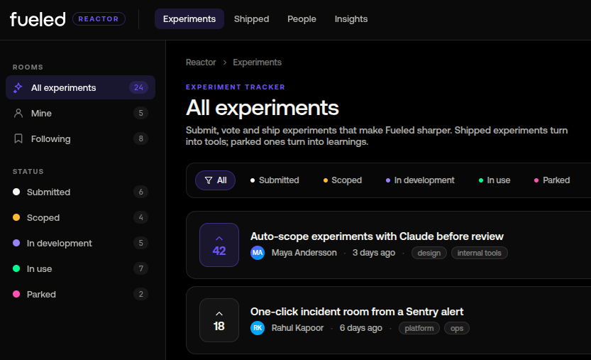 A screenshot of the utilitarian dashboard interface.
